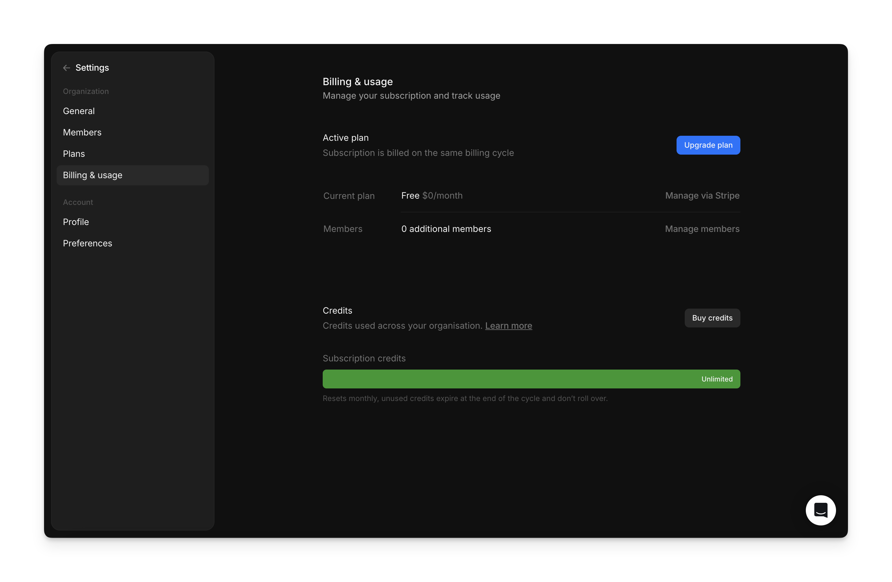 Billing and usage overview